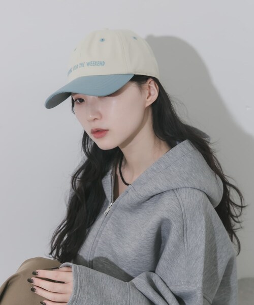SMELLY（スメリー）の「weekendバイカラーキャップ（キャップ・レディース・IVO/BLU/BRN/CGY/NVY/BEG・-）」の5枚目の写真