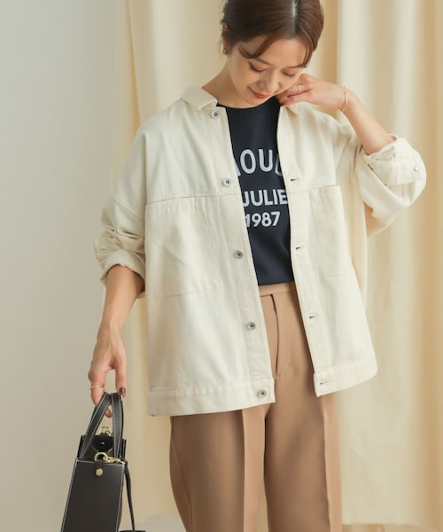 URBAN RESEARCH DOORS(アーバンリサーチドアーズ)の「コットンツイルドルマンジャケット(ミリタリージャケット・レディース・KHAKI/NATURAL・M)」の5枚目の写真