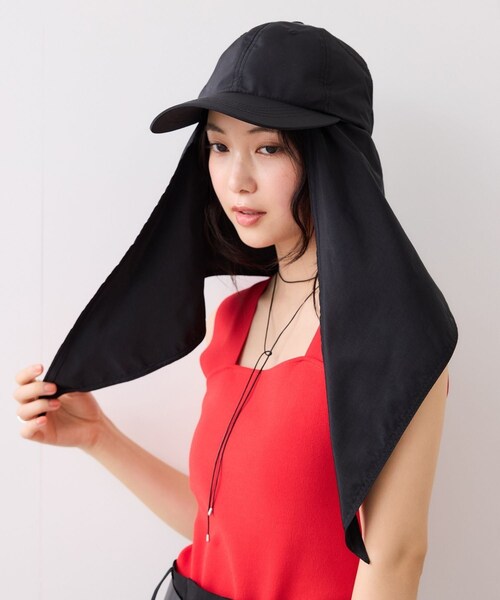 VIS（ビス）の「マイナス18℃ネックカバーつきUVキャップ/UVカット・遮熱（キャップ・レディース・ブラック/ベージュ・F）」の3枚目の写真