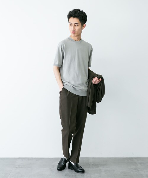 URBAN RESEARCH DOORS(アーバンリサーチドアーズ)の「LIFE STYLE TAILOR ハイゲージクルーネック半袖ニット(シャツ/ブラウス・メンズ・IVORY/NAVY/GREEN/BLUE GRAY・M/L)」の22枚目の写真