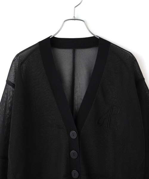 ADAM ET ROPE'(アダムエロペ)の「【サステナブル】シアーロゴカーディガン(カーディガン/ボレロ・レディース・ブラック/ホワイト/ブルー系・F)」の22枚目の写真