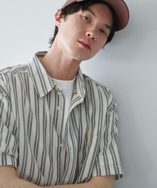 URBAN RESEARCH Sonny Label（アーバンリサーチサニーレーベル）の「インドコットンストライプシャツ（シャツ/ブラウス・メンズ・オフ/ブルー・M/L）」の6枚目の写真