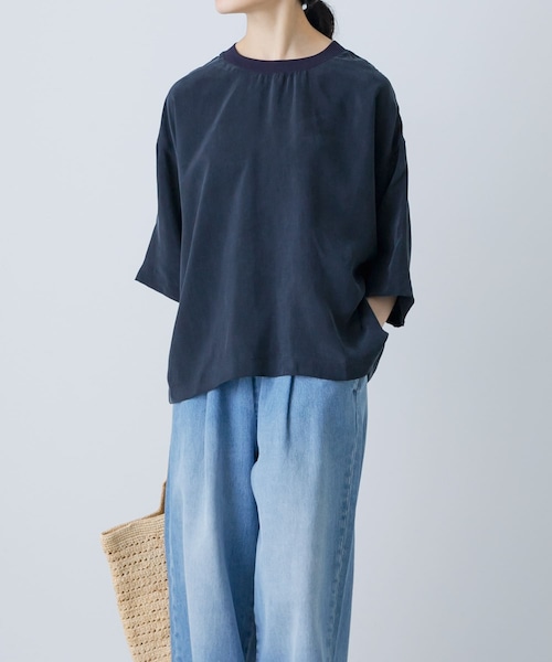かぐれ（カグレ）の「キュプラプルオーバー（Tシャツ/カットソー・レディース・IVORY/NAVY/CHARCOAL・FREE）」の3枚目の写真