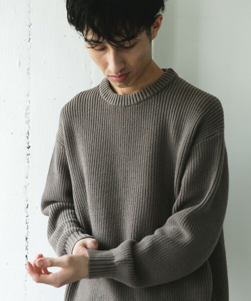 URBAN RESEARCH DOORS（アーバンリサーチドアーズ）の「畦ニット クルーネックプルオーバー（ニット/セーター・メンズ・RED/GRAY/BLUEGREEN/CHARCOAL・M/L）」の12枚目の写真