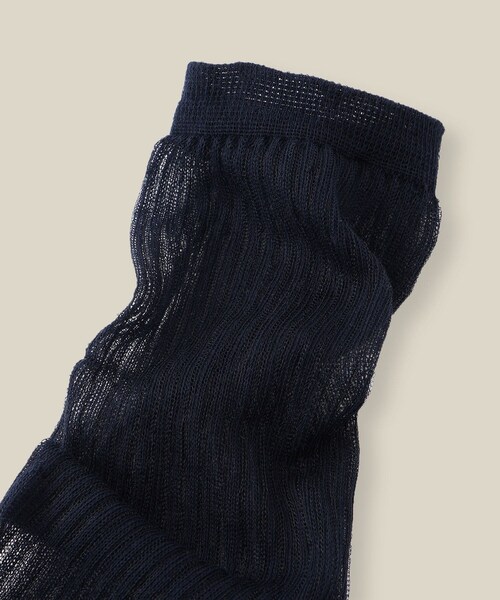 ROPE'（ロペ）の「リブシアーソックス（ソックス/靴下・レディース・ライトグレー/オフホワイト/ネイビー・F）」の8枚目の写真
