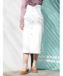 dazzlin | ハイウエストフロントボタンデニムスカート(デニムスカート)