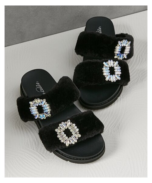 nissen（ニッセン）の「【ゆったり幅広】もこファーサンダル（ワイズ４Ｅ）（サンダル・メンズ・黒/ブラウン/ネイビー・M=23.0~23.5cm/4E/L=24.0~24.5cm/4E/LL=25.0~25.5cm/4E/3L=26.0~26.5cm/4E）」の13枚目の写真