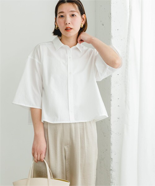 URBAN RESEARCH ROSSO（アーバンリサーチロッソ）の「F by ROSSO　ハーフスリーブクロップドシャツ（シャツ/ブラウス・レディース・OFF WHITE/P/BEIGE・FREE）」の8枚目の写真