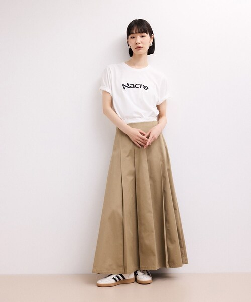 ADAM ET ROPE'(アダムエロペ)の「【WEB限定】クリーンタッチコットン刺しゅうロゴT(Tシャツ/カットソー・レディース・ホワイト/ダークブラウン/ネイビー/ピンク系・F)」の9枚目の写真