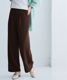 nissen | しわになりにくいキレイ目リップルセミワイドストレートパンツ（抗菌防臭・防しわ）(スラックス)