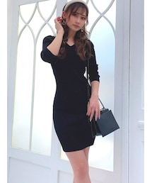 RESEXXY | リブニット長袖ワンピース(ワンピース)