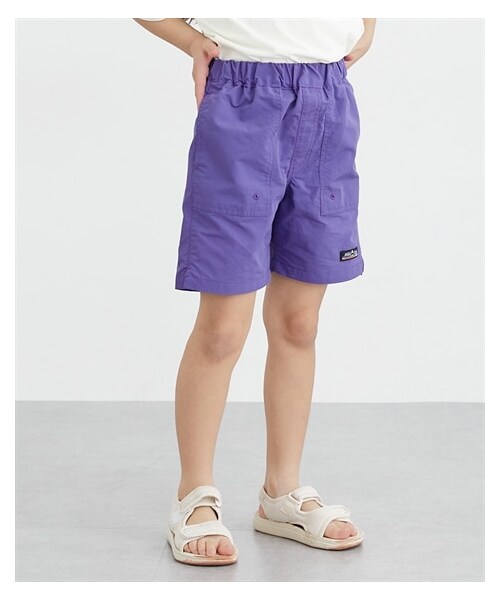 nissen（ニッセン）の「速乾・水陸両用ナイロンワッシャーショートパンツ（男の子・女の子)（パンツ・キッズ・ブラック/パープル/オレンジ/ターコイズブルー/ブルー/チャコールグレー・110/120/130/140/150/160）」の5枚目の写真