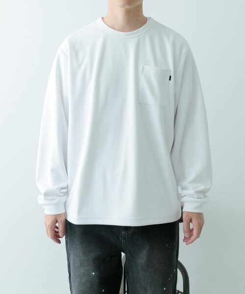 ITEMS URBANRESEARCH（アイテムズ アーバンリサーチ）の「『速乾/イージーケア/UVカット』高機能ポンチロングスリーブカットソー（Tシャツ/カットソー・メンズ・WHT/BEG/BLK・M/L）」の10枚目の写真