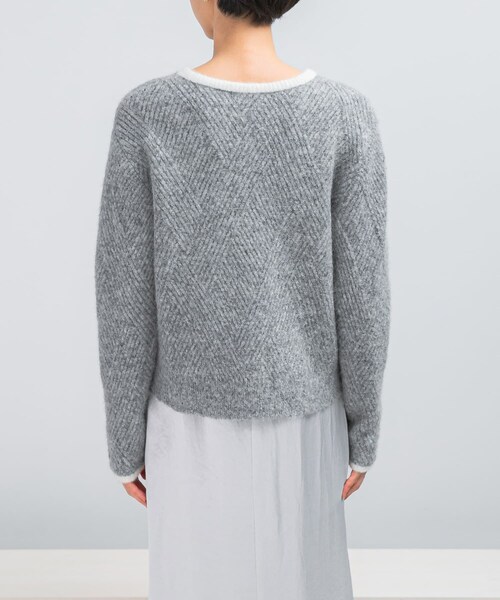 URBAN RESEARCH ROSSO（アーバンリサーチロッソ）の「ダイヤ柄編ラメミックスニット（ニット/セーター・レディース・OFF WHITE/BABY PINK/SILVER・Free）」の14枚目の写真