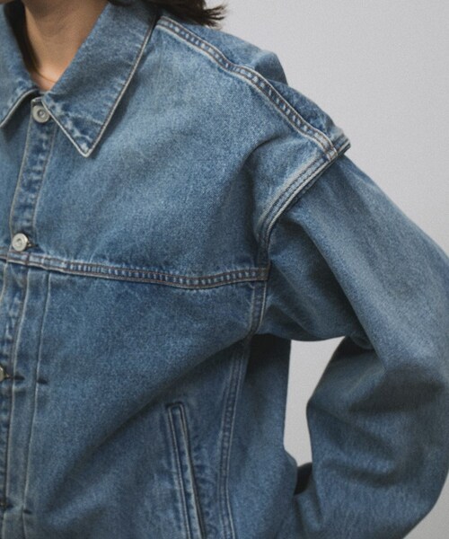 Kurowear Jacket ADAM ET ROPE'(アダムエロペ)の「【KURO(クロ)】POWER SHOULDER DENIM JACKET / デニムジャケット ...
