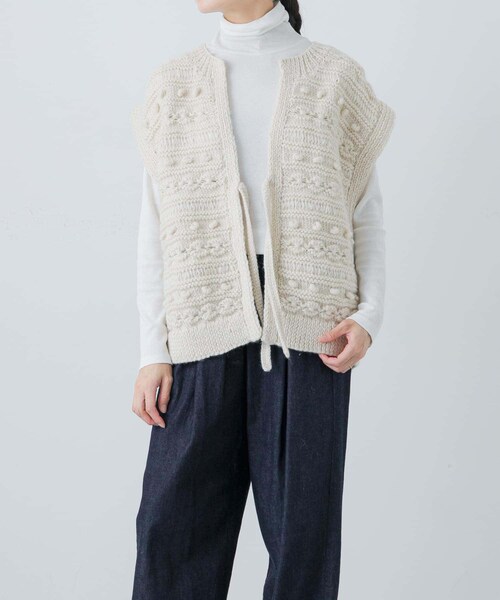 かぐれ（カグレ）の「ネパールハンドニットベスト（ベスト・レディース・IVORY・FREE）」の8枚目の写真