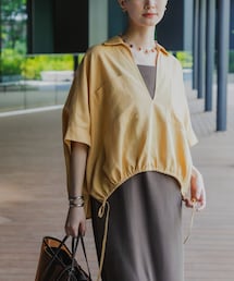 URBAN RESEARCH | ラミーレーヨンハーフスリーブギャザーヘムシャツ(シャツ/ブラウス)