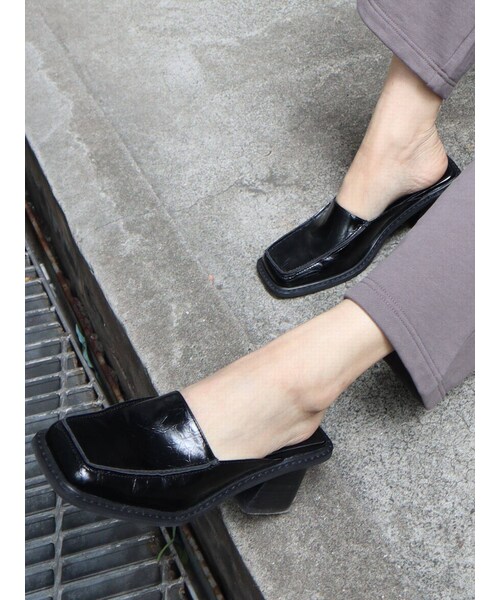EMODA（エモダ）の「ワイドスクエアローシューズ（パンプス・レディース・ブラック/ライトミックス・L/M/S）」の14枚目の写真