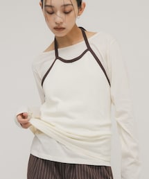 KBF | バイカラービスチェSETトップス(Tシャツ/カットソー)