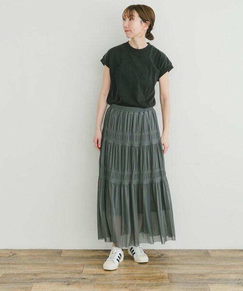 ITEMS URBANRESEARCH（アイテムズ アーバンリサーチ）の「ピグメントフレンチTシャツ（Tシャツ/カットソー・レディース・CML/GRY/BLK・FREE）」の11枚目の写真