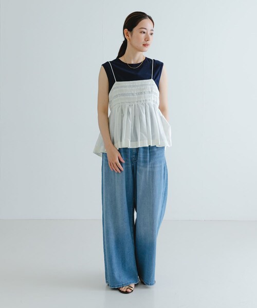 URBAN RESEARCH（アーバンリサーチ）の「レース切り替えキャミブラウス（キャミソール・レディース・BLACK/OFF・FREE）」の9枚目の写真