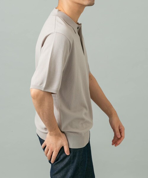 URBAN RESEARCH ROSSO（アーバンリサーチロッソ）の「『WEB限定』シルク混サマーニットポロシャツ（ポロシャツ・メンズ・GREIGE/BLUE GRAY/BROWN・M/L）」の10枚目の写真