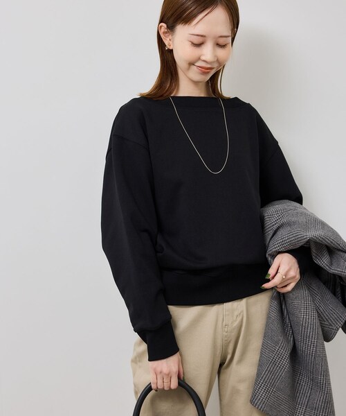 ROPE' PICNIC（ロペピクニック）の「2WAYボートネックスウェット/リンクコーデ（スウェット・レディース・ブラック/ライトグレー/キナリ・F）」の8枚目の写真