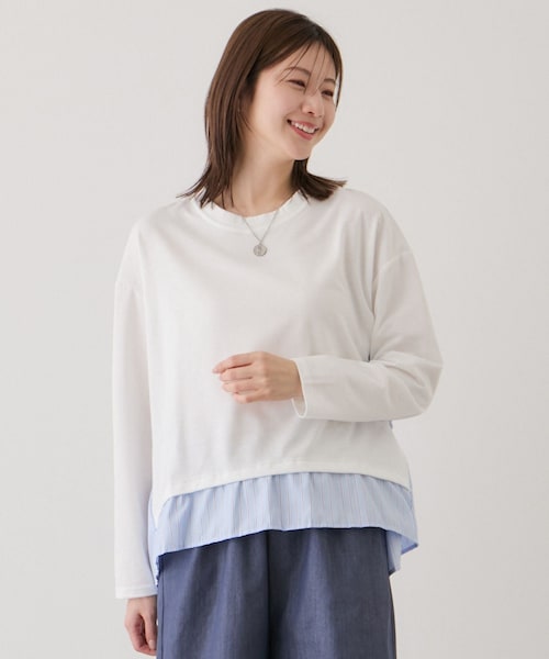 Jayro(ジャイロ)の「ストライプ切替プルオーバー(Tシャツ/カットソー・レディース・ブラック系/グレー/ホワイト系/ネイビー・M)」の20枚目の写真