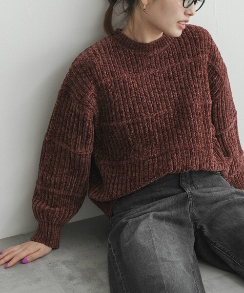 URBAN RESEARCH Sonny Label（アーバンリサーチサニーレーベル）の「モールヤーンクルーネックニットプルオーバー（ニット/セーター・レディース・オフ/ブラウン/グレージュ/ブルー・Free）」の15枚目の写真
