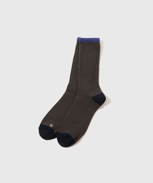 ADAM ET ROPE'(アダムエロペ)の「【HELLA GREEN/ヘラグリーン】Minted GREEN Sox(ソックス/靴下・メンズ・ブラック/グリーン・F)」の1枚目の写真