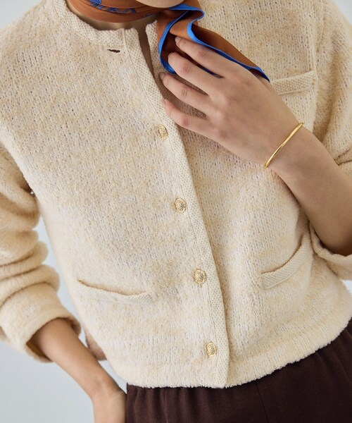 ROPE'（ロペ）の「ツイードニットショート丈カーディガン/イージーケア（カーディガン/ボレロ・レディース・キナリ/ブルー・F）」の12枚目の写真