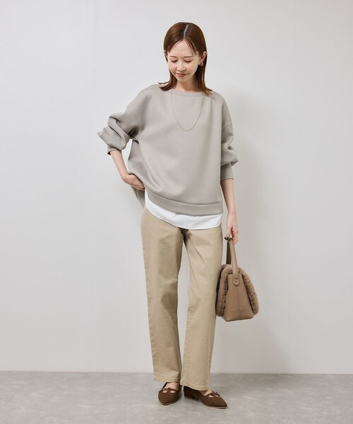 ROPE' PICNIC（ロペピクニック）の「カルゼダンボールレイヤードプルオーバー（Tシャツ/カットソー・レディース・チャコール/グレー系/キナリ・F）」の13枚目の写真