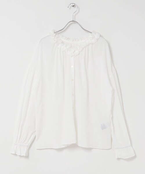 ITEMS URBANRESEARCH(アイテムズ アーバンリサーチ)の「フリルギャザー2WAYブラウス(シャツ/ブラウス・レディース・WHT/CHA・Free)」の3枚目の写真