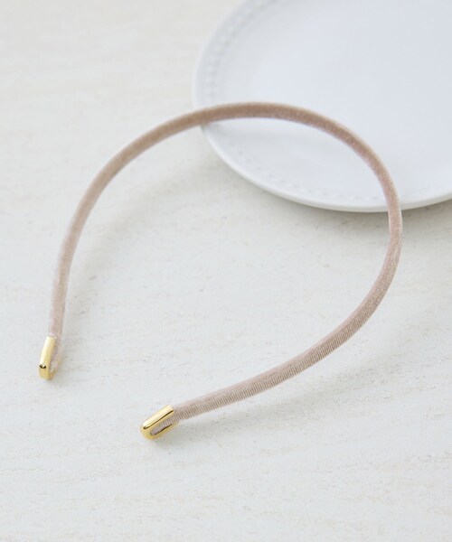 ROPE' PICNIC（ロペピクニック）の「ベルベットスリムカチューシャ（カチューシャ・レディース・ブラック/ベージュ系・F）」の5枚目の写真