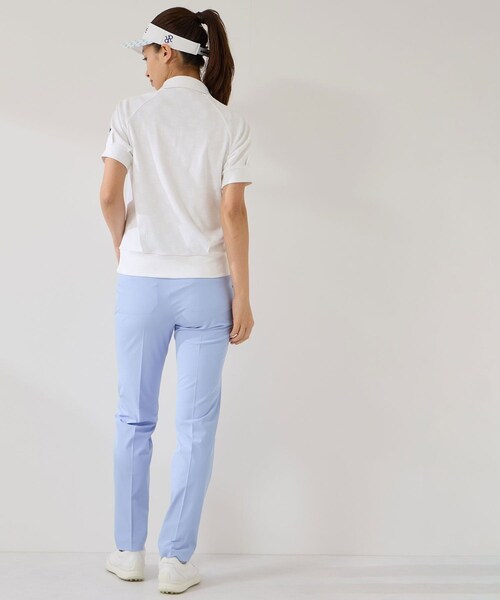 ROPE'（ロペ）の「ジャガードタックスリーブ半袖ポロ/UV・吸水（ポロシャツ・レディース・ブラック/ホワイト/ターコイズ/イエロー・L/M/S）」の18枚目の写真