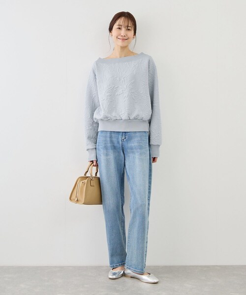 ROPE' PICNIC（ロペピクニック）の「2WAYボートネック花柄ふくれジャガードプルオーバー（スウェット・レディース・ホワイト/ネイビー/サックス・F）」の21枚目の写真