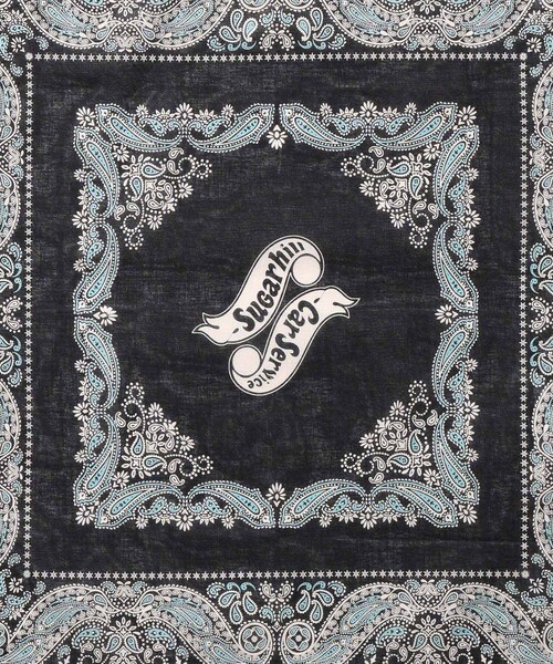 ADAM ET ROPE'(アダムエロペ)の「【SUGARHILL/シュガーヒル】"CAR SERVICE" BANDANA(バンダナ/スカーフ・メンズ・ブラック/ブルー系/ワイン・F)」の9枚目の写真