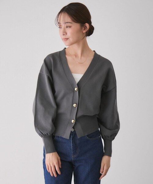 Jayro（ジャイロ）の「Vネックカーディガン（カーディガン/ボレロ・レディース・ブラック/チャコール/グレー/オフホワイト/ダークブラウン・M）」の13枚目の写真
