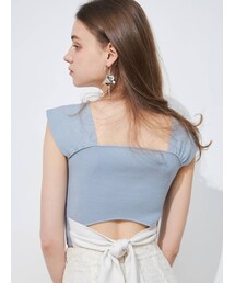 MERCURYDUO | 配色バックリボンコンパクトニット(ニット/セーター)