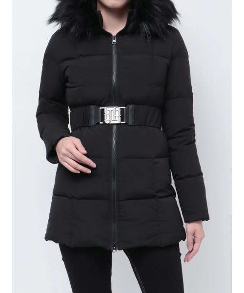 GYDA ブラック ダウンジャケット ベルト付き tiny GYDA（ジェイダ）の「【TINY】GYGYベルト付きロングダウンコート