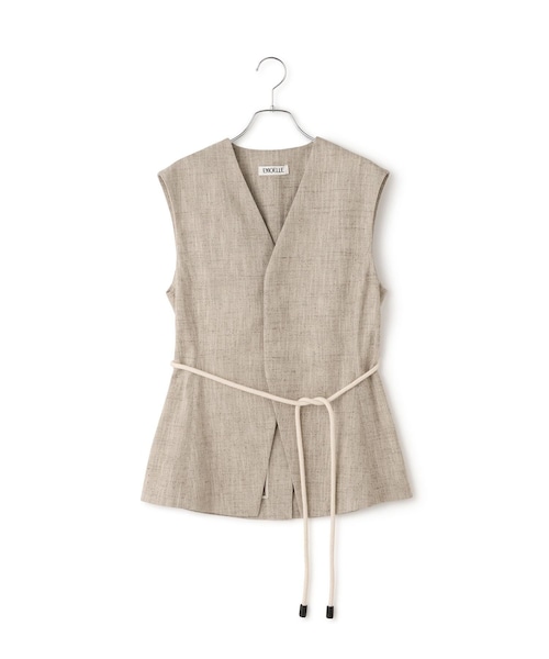ADAM ET ROPE'（アダムエロペ）の「【EMOELLE】シルクネップジレトップス（ベスト・レディース・キナリ/ベージュ・36/38）」の16枚目の写真