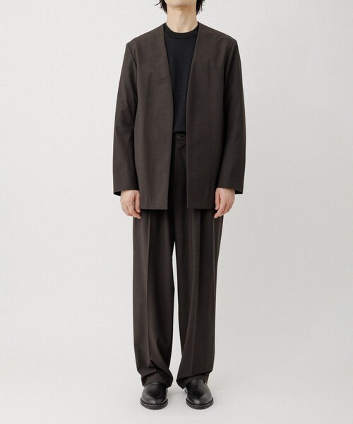 ADAM ET ROPE'(アダムエロペ)の「DELEGANT ルームジャケット(ノーカラージャケット・メンズ・ブラック/ダークブラウン/カーキ・L/M/S)」の21枚目の写真