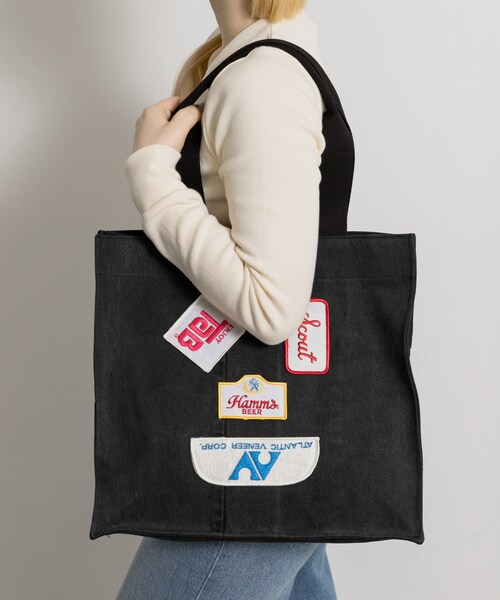 THE GOODLAND MARKET（ザグッドランドマーケット）の「77circa　make antique patch denim bag（トートバッグ・レディース・blue/black・One）」の4枚目の写真