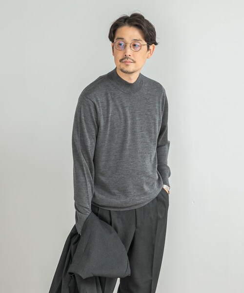 URBAN RESEARCH DOORS（アーバンリサーチドアーズ）の「LIFE STYLE TAILOR　マシンウォッシャブルハイゲージモックニット（シャツ/ブラウス・メンズ・IVORY/NAVY/杢CHARCOAL/杢BROWN・M/L）」の19枚目の写真
