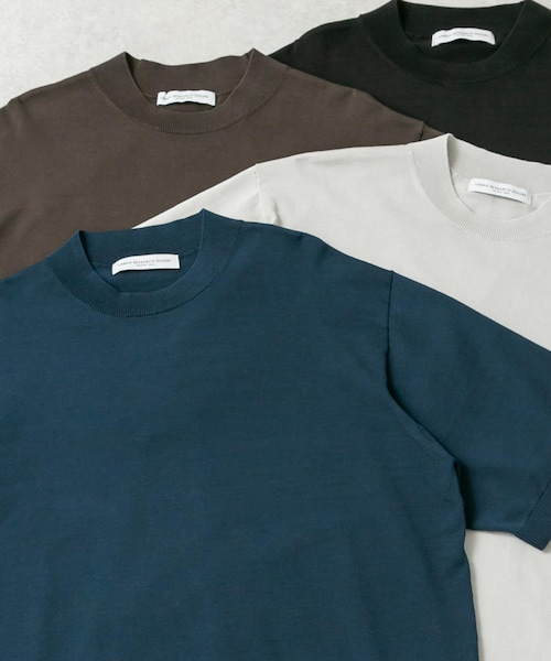 URBAN RESEARCH DOORS（アーバンリサーチドアーズ）の「LIFE STYLE TAILOR　ハイゲージクルーネック半袖ニット（シャツ/ブラウス・メンズ・IVORY/BLACK/NAVY BLUE/GRAY BROWN・M/L）」の4枚目の写真
