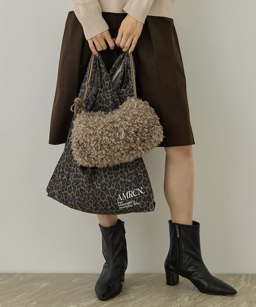 ADAM ET ROPE'(アダムエロペ)の「【Americana(アメリカーナ) for SALON】レオパードエコバッグ L(エコバッグ/サブバッグ・レディース・ベージュ系・F)」の1枚目の写真