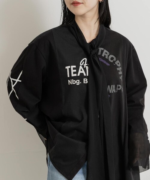 THE GOODLAND MARKET（ザグッドランドマーケット）の「SREU　リバーシブルタイカラーブラウス（シャツ/ブラウス・レディース・BLACK2/WHITE/BLACK・M）」の4枚目の写真