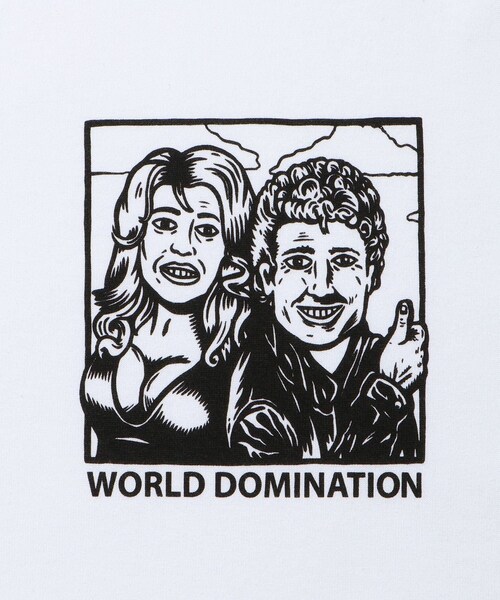 ADAM ET ROPE'（アダムエロペ）の「【POLAR SKATE CO./ポーラー スケートカンパニー】TEE WORLD DOMINATION（Tシャツ/カットソー・メンズ・ホワイト・L/M）」の7枚目の写真