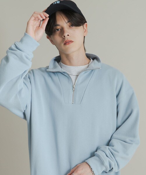 SENSE OF PLACE by URBAN RESEARCH（センスオブプレイスバイアーバンリサーチ）の「『一部WEB限定カラー』ハーフジップロングスリーブスウェット（スウェット・メンズ・BLACK/GRAY/NAVY/GREEN/L.BLUE・M/L）」の3枚目の写真