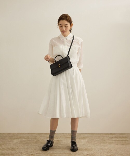 ROPE'（ロペ）の「【洗える】ヨーロピアンリネンフレアスカート/一部セットアップ対応（スカート・レディース・ホワイト/ベージュ/ターコイズ・36/38）」の14枚目の写真